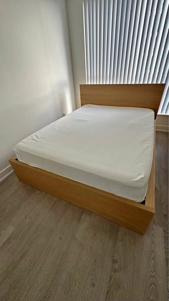 Queen Bed Set: IKEA MALM Frame w/ Storage + 10" Mattress