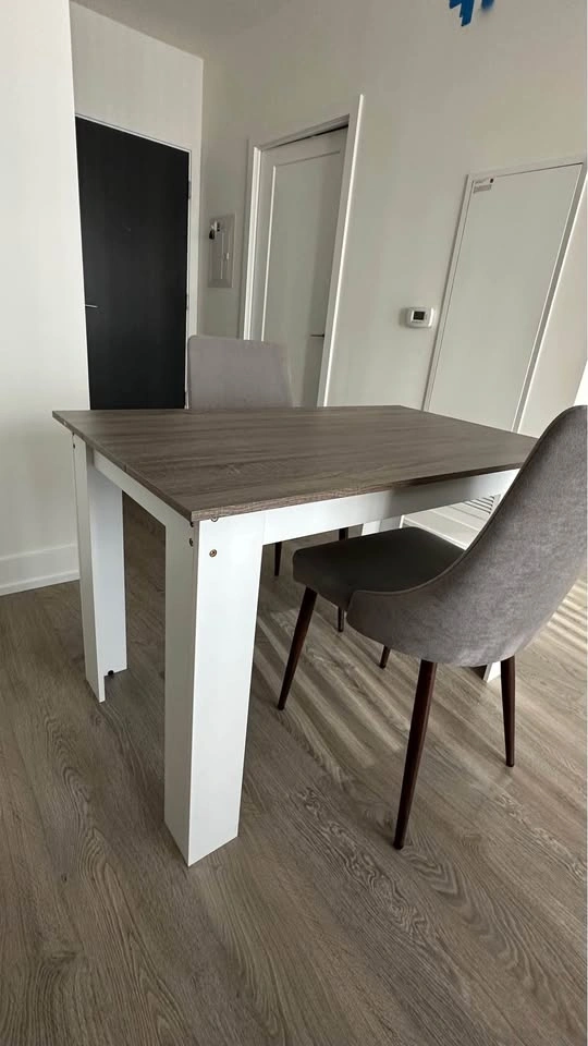 Modern 3-Piece Dining Set (Grey Table + 2 Upholstered Chairs) - photo 2