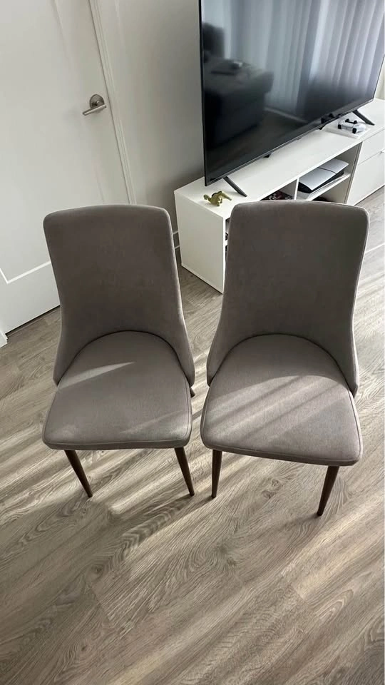 Modern 3-Piece Dining Set (Grey Table + 2 Upholstered Chairs) - photo 4