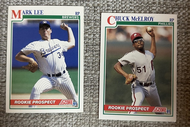 2 white Scores ‘91 cards