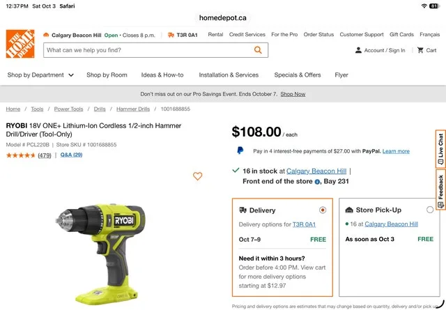 Ryobi Hammer Drill (Tool Only) - photo 4