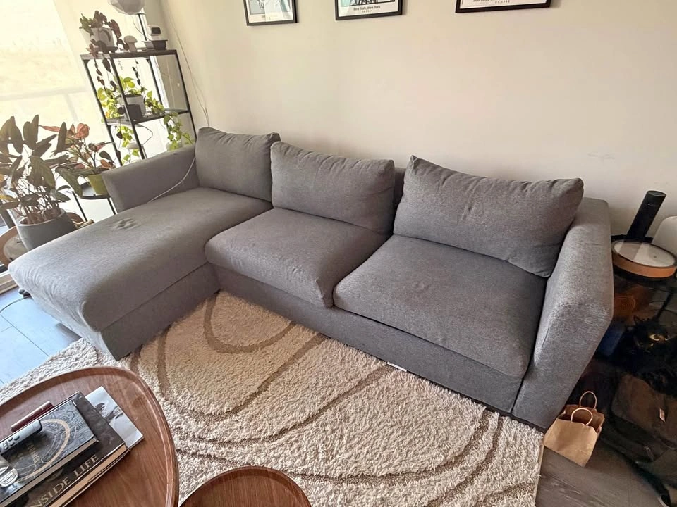 IKEA 3-seat sofa-bed w/ chaise lounge, VIMLE gray