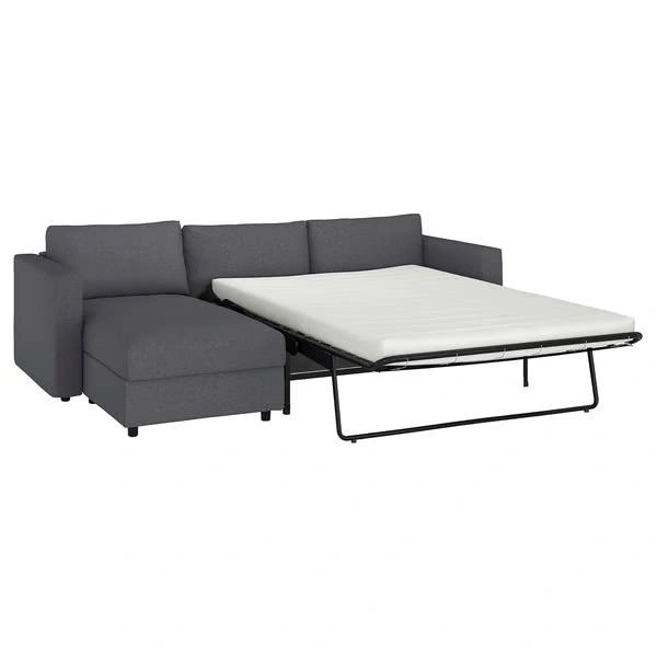 IKEA 3-seat sofa-bed w/ chaise lounge, VIMLE gray - photo 3