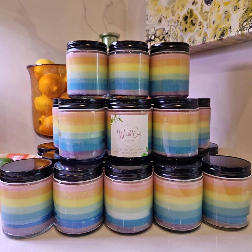 Sweet Scented Rainbow Soy Candles