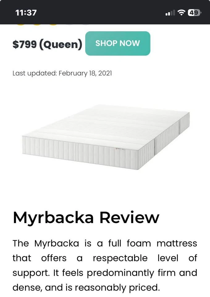 MYRBACKA Queen Mattress - photo 2