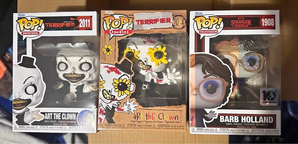 Brand new preordered pops! Art the clown & stranger things