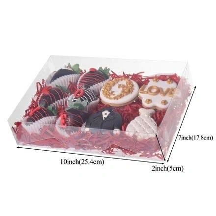 Clear Chocolate Covered Strawberries Boxes 20pc NEW