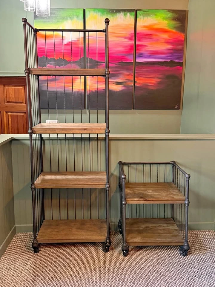 Restoration hardware Industrial Bookcase and End table