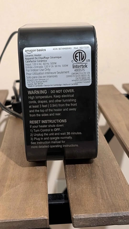 Amazon Basics Ceramic Heater - photo 2