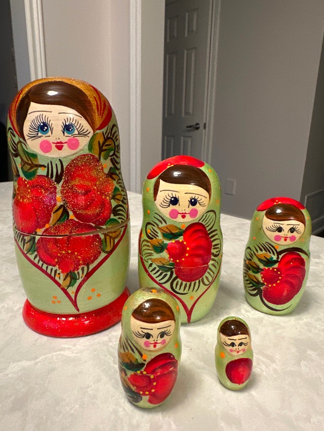 Hand-painted wooden Russian nesting doll (matryoshka)