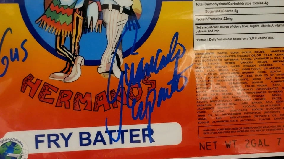 3 Signed Giancarlo Esposito Breaking Bad Fry Batter Labels - photo 3