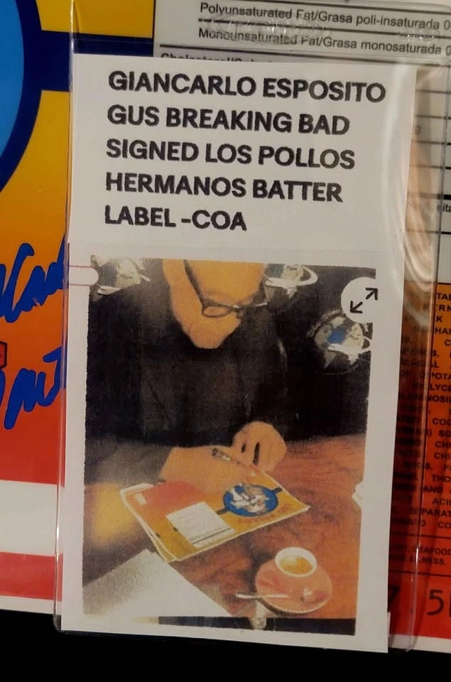 3 Signed Giancarlo Esposito Breaking Bad Fry Batter Labels - photo 5
