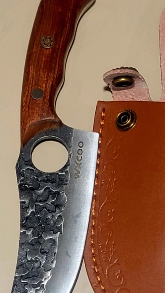 New WXCOO Handmade Forged Kitchen Cleaver with Finger Hole - photo 2
