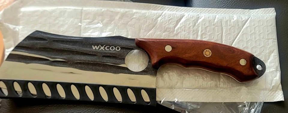 WXCOO Hand-Forged Hammered High-Carbon Steel Kitchen Cleaver - photo 2