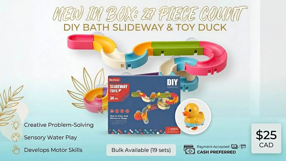 SEDOLA DIY Bath Toy Slide Track Set– Brand New / Bulk Available