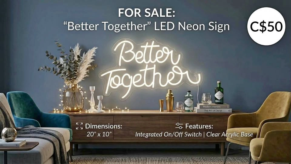 "Better Together" LED Neon Sign - Brand New