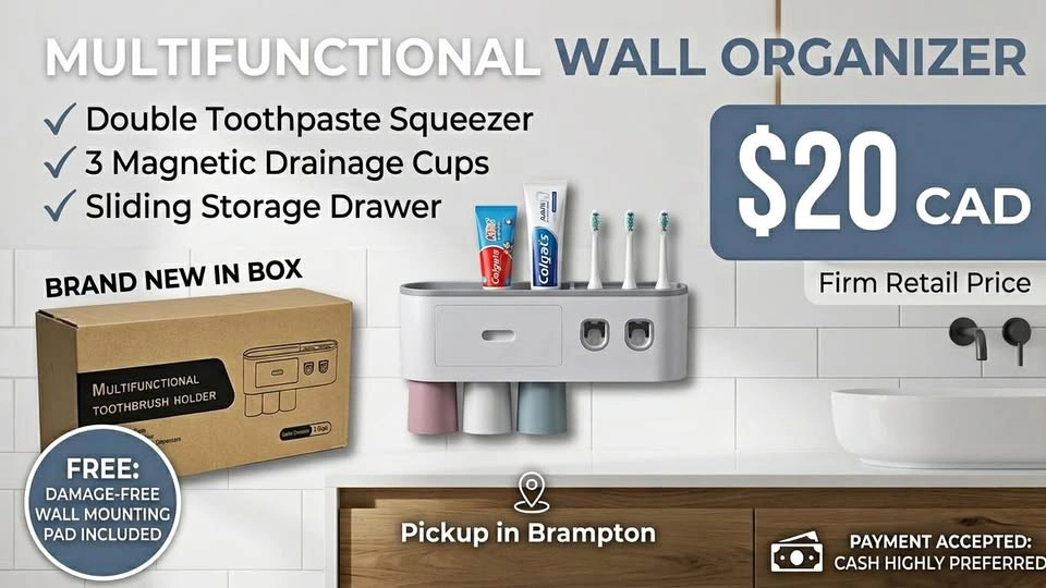 Multifunctional Wall-Mounted Toothbrush Holder & Dispenser