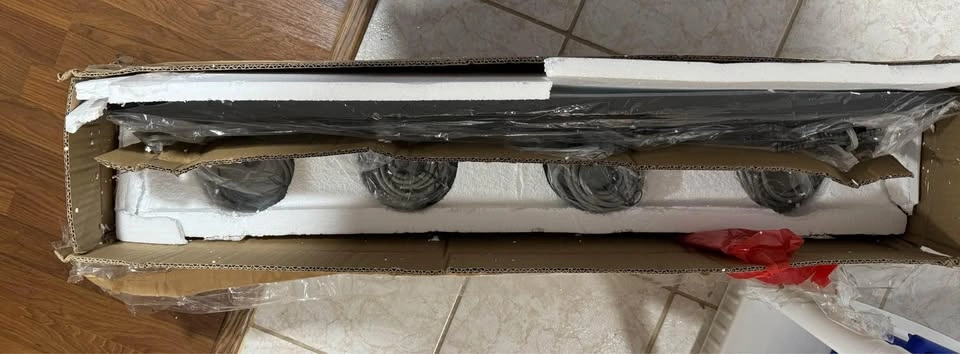 MOTINI 4-Light Concrete Linear Pendant Light in Grey Finish - photo 2