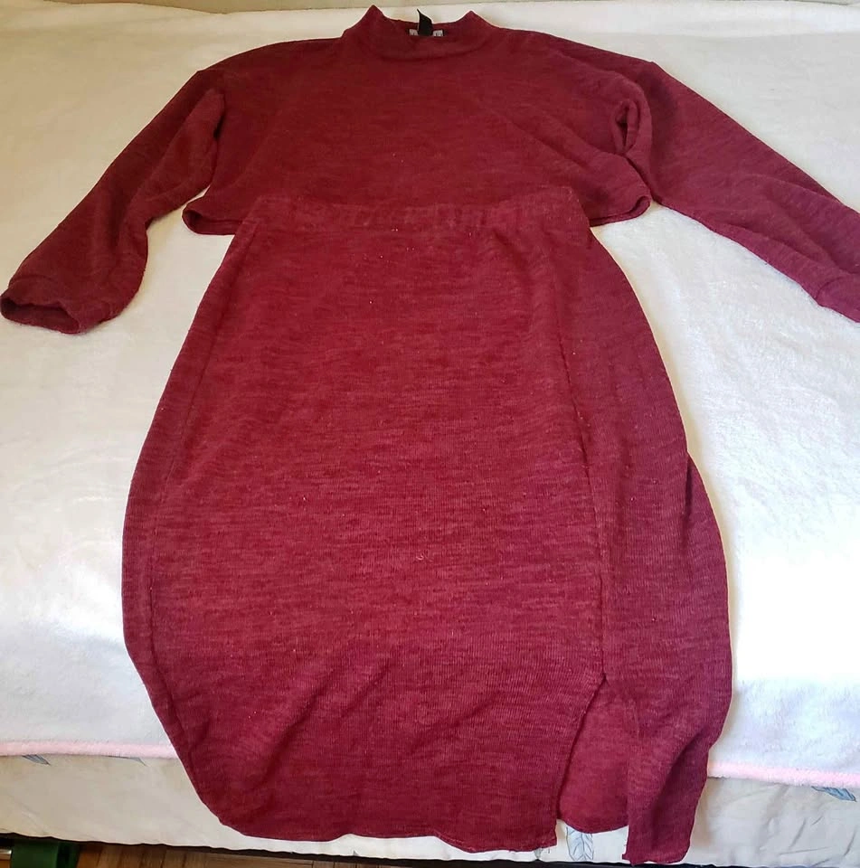 Women's Long Sleeve Crop Top & Skirt Set