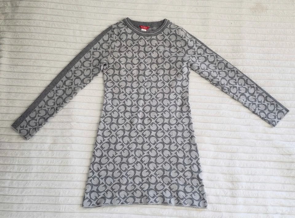 Girls' Grey Guess Sweater Dress - photo 2