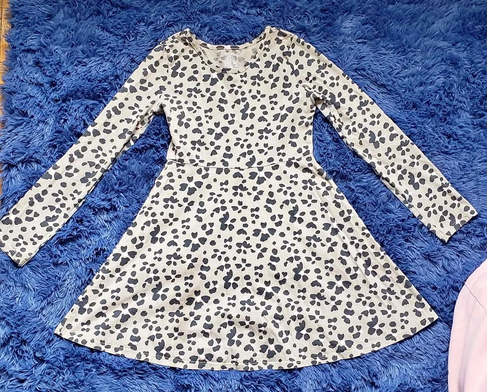 Girls' Floral Print Long Sleeve Dress