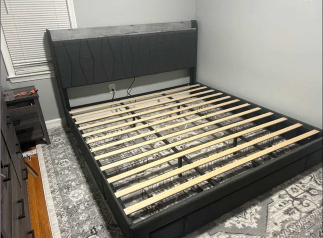 Queen Bed Frame Deilyn with Charging Station and 3 Drawers