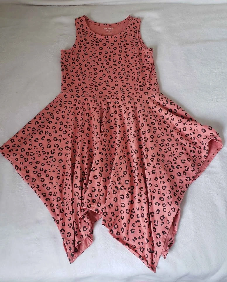 Girls Peach Leopard Print Dress