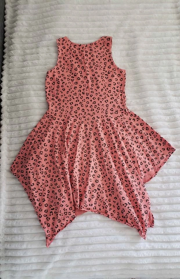 Girls Peach Leopard Print Dress - photo 2