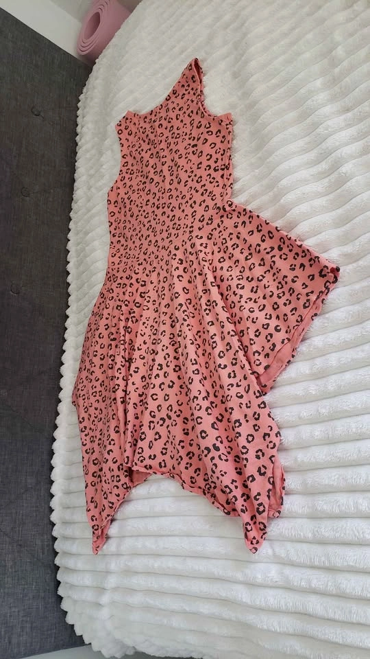 Girls Peach Leopard Print Dress - photo 4