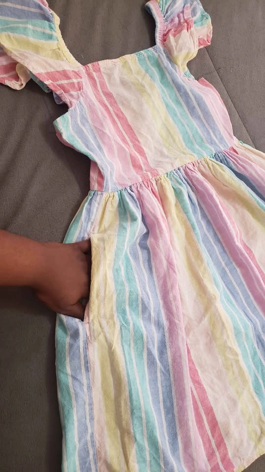 Girls' Rainbow Striped Dress - photo 2