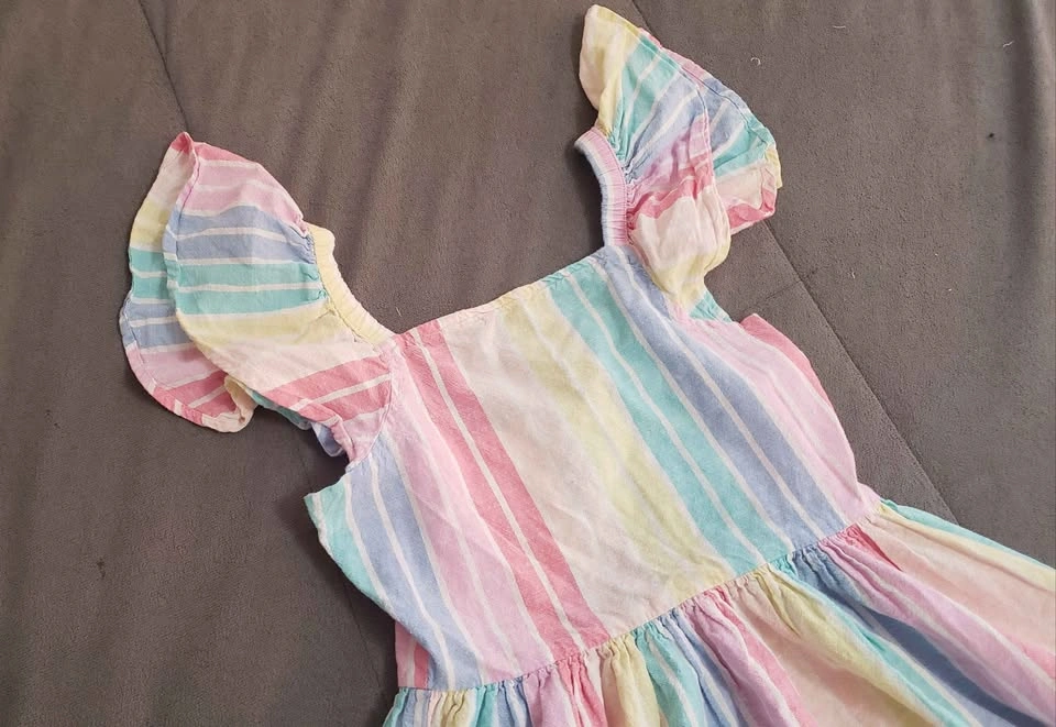 Girls' Rainbow Striped Dress - photo 3