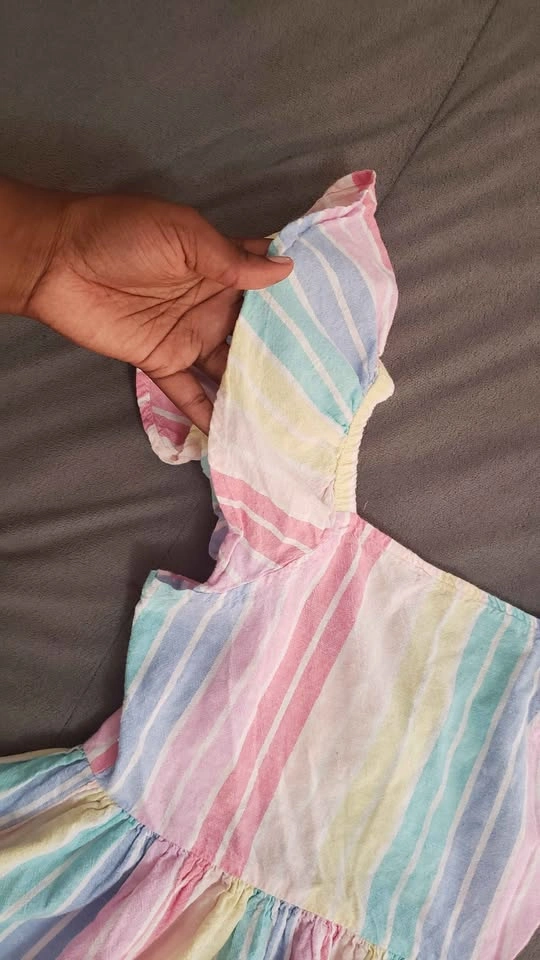 Girls' Rainbow Striped Dress - photo 4