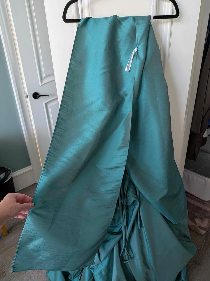 Teal Strapless Corset Back Evening Gown with Sequins - photo 5