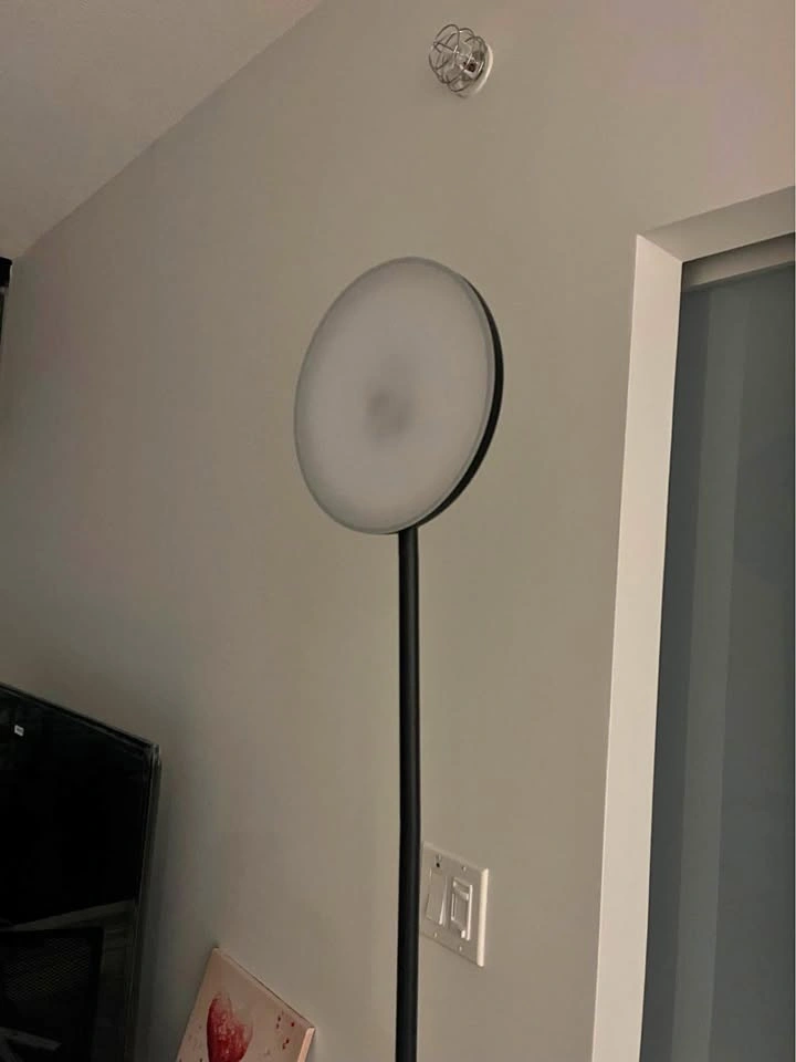 Modern LED Disc Floor Lamp, strong yellow light