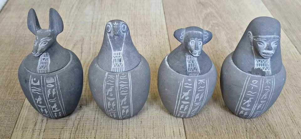 Set of 4 Egyptian Canopic Jars