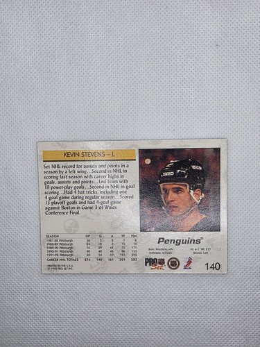 1992-93 Pro Set #140 Kevin Stevens - photo 3