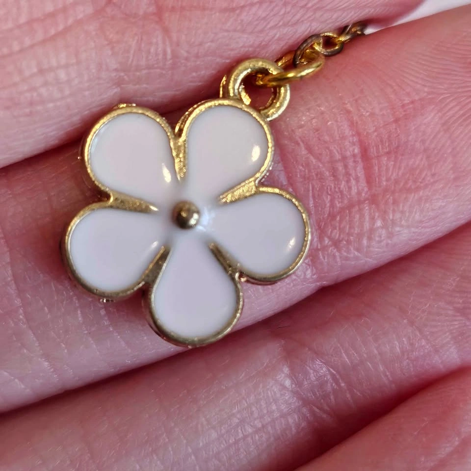 Cute pink flower charm handmade beaded hypoallergenic earrings - photo 5