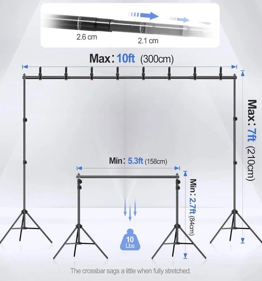 EMART 10×7 ft adjustable photography/event backdrop stand kit - photo 4