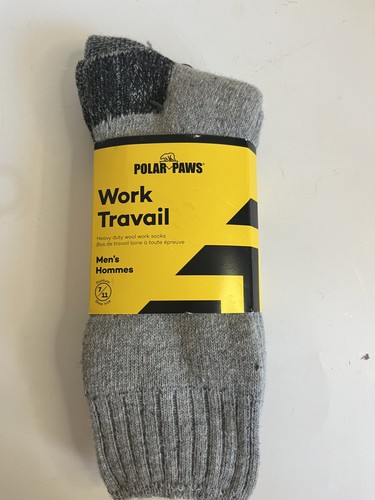 Polar Paws Men's Heavy Duty Wool Work Socks. Size 7-11. New in P