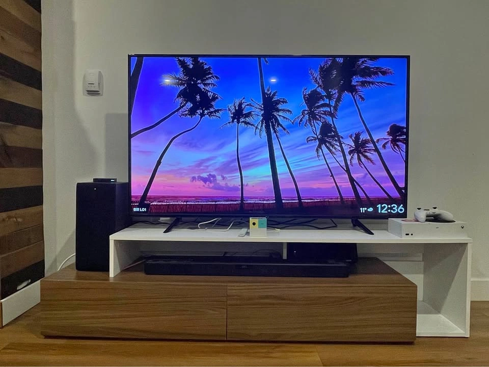 Moving Sale - Two-Tone Wood and White TV Stand