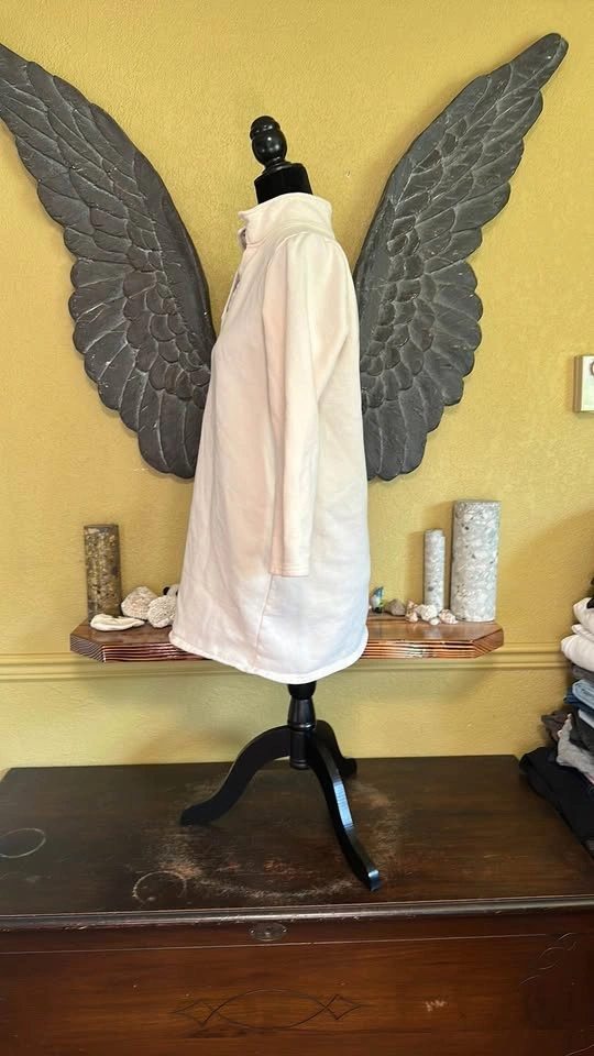 Pieces Cream Long Sleeve Tunic Sweater - photo 4