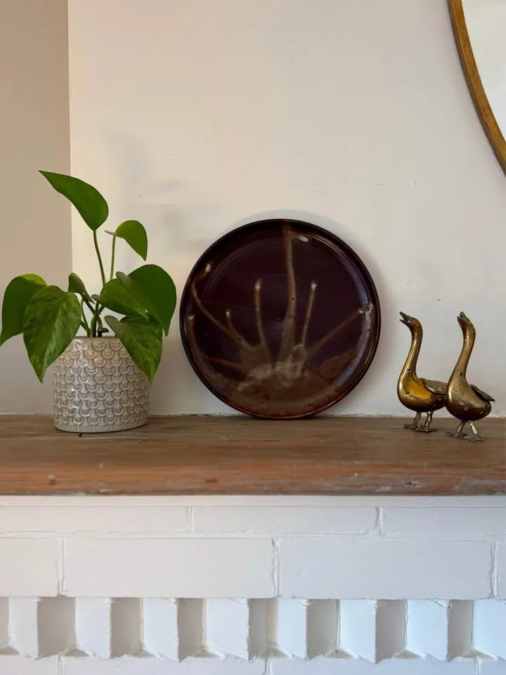 Vintage Leishman Pottery Plate - Brown Drip image indicator(6)