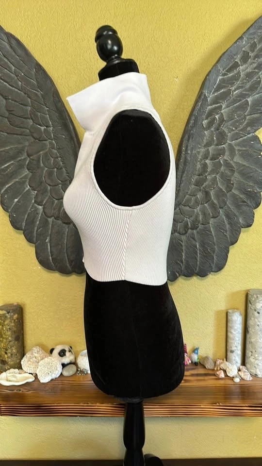 Babaton Ribbed V-Neck Collared CropTop - photo 4
