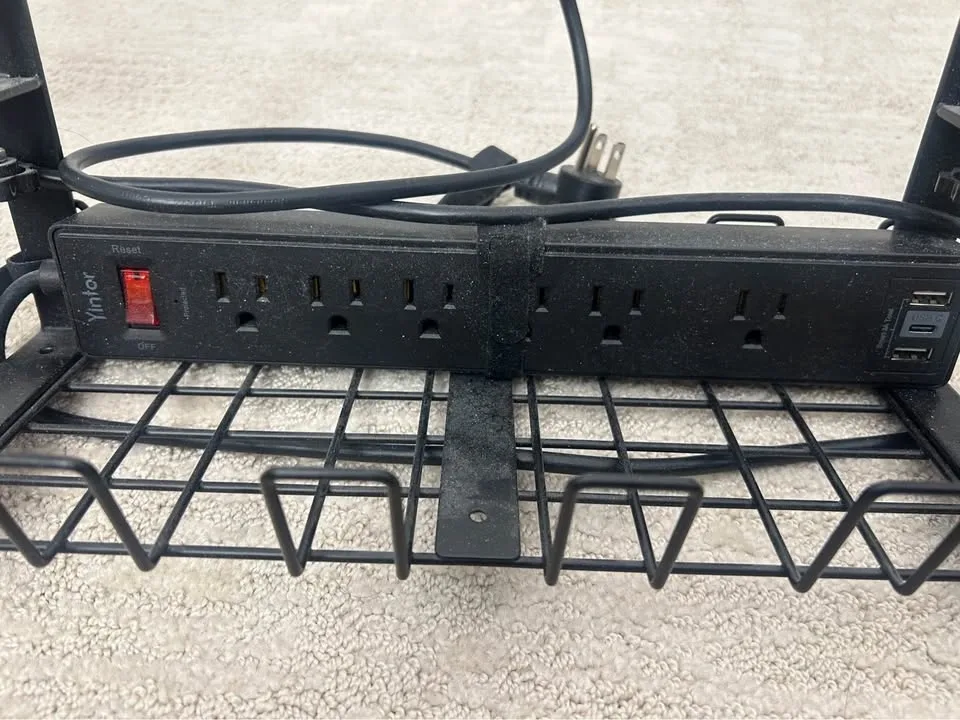 Yintor Under-Desk Cable Management Tray with Power Strip - photo 2