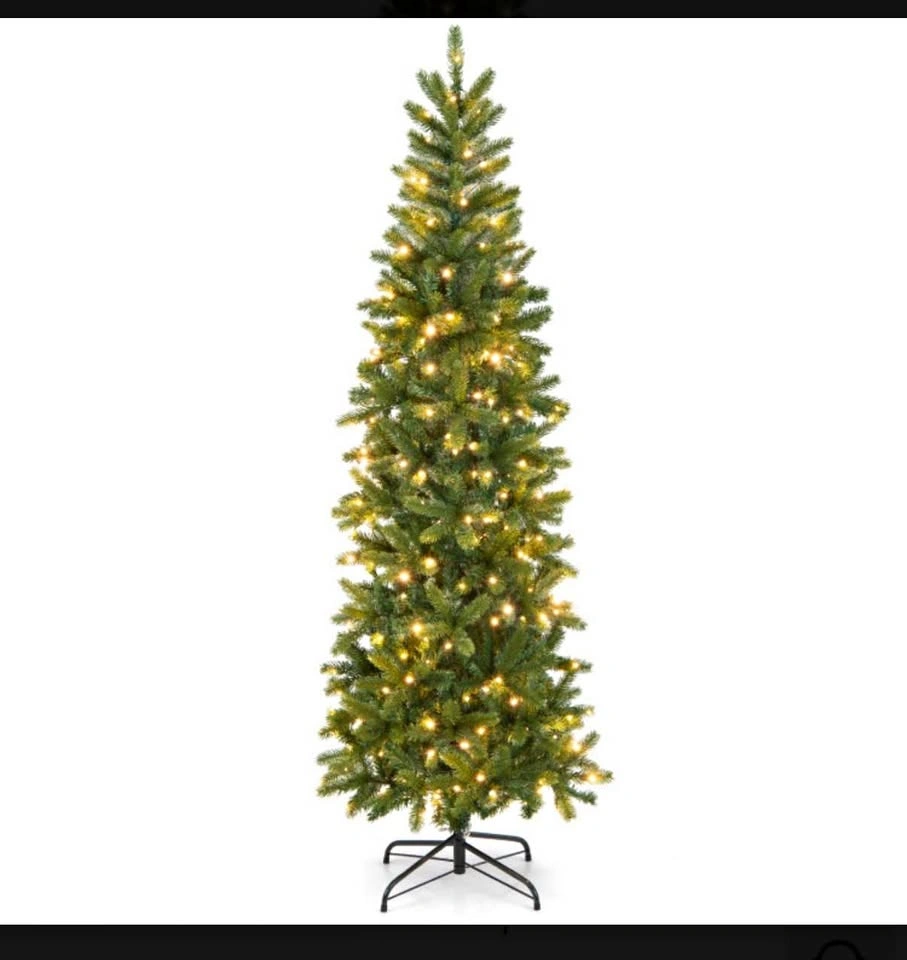 Brand new 6ft Slim Christmas Tree - White & Multicoloured