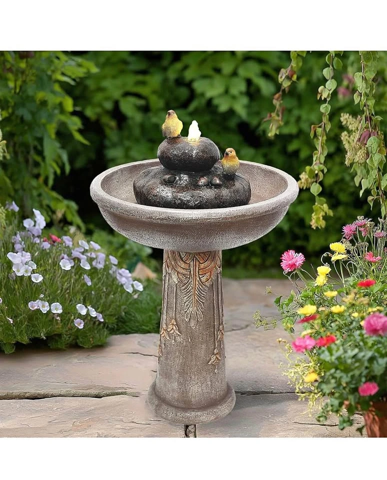 Brand new-Bird bath fountain with LED lights