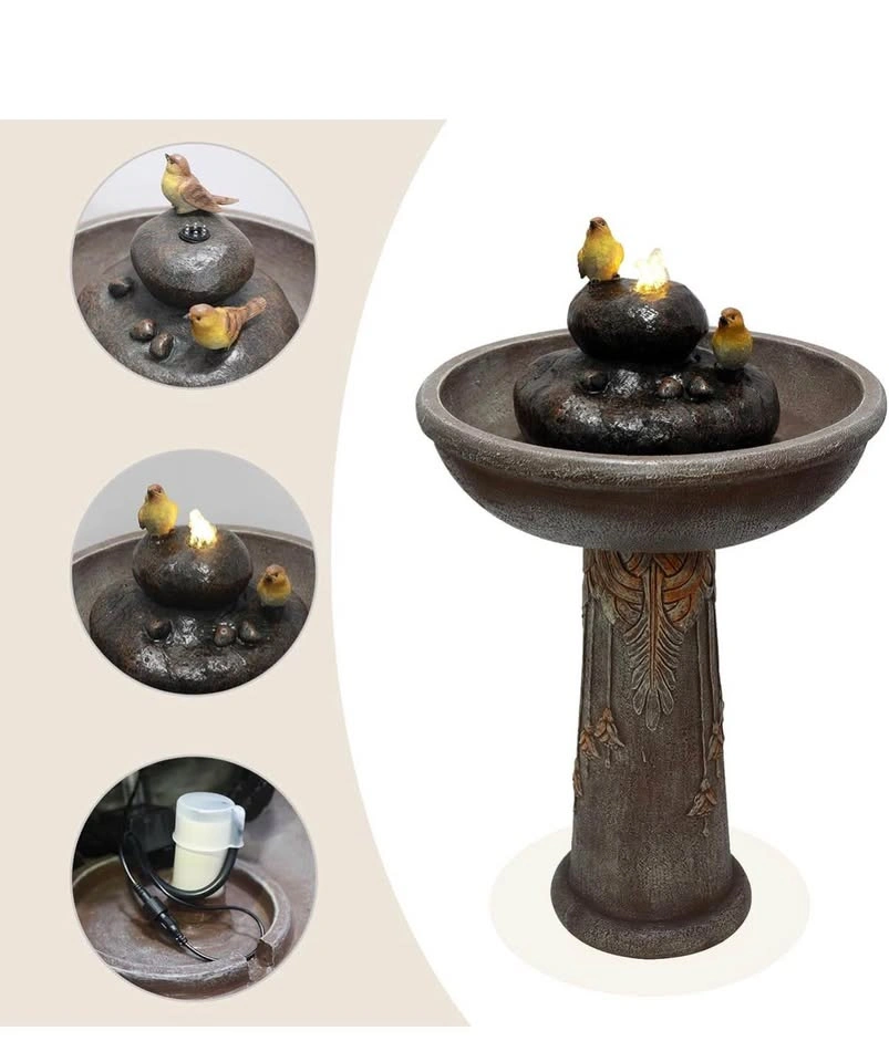 Brand new-Bird bath fountain with LED lights - photo 2