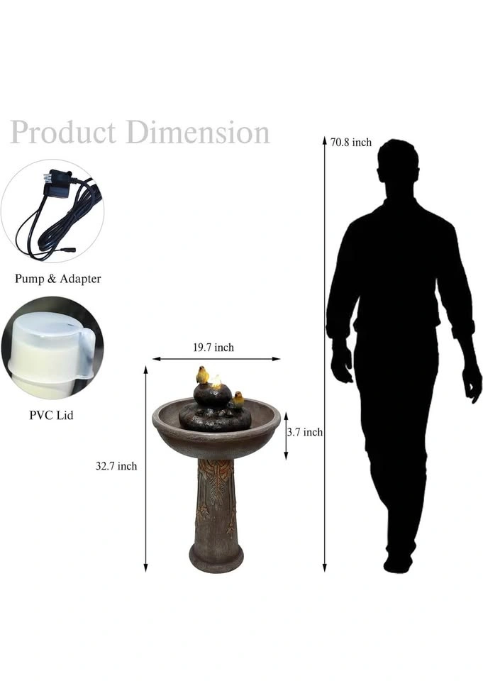 Brand new-Bird bath fountain with LED lights - photo 3