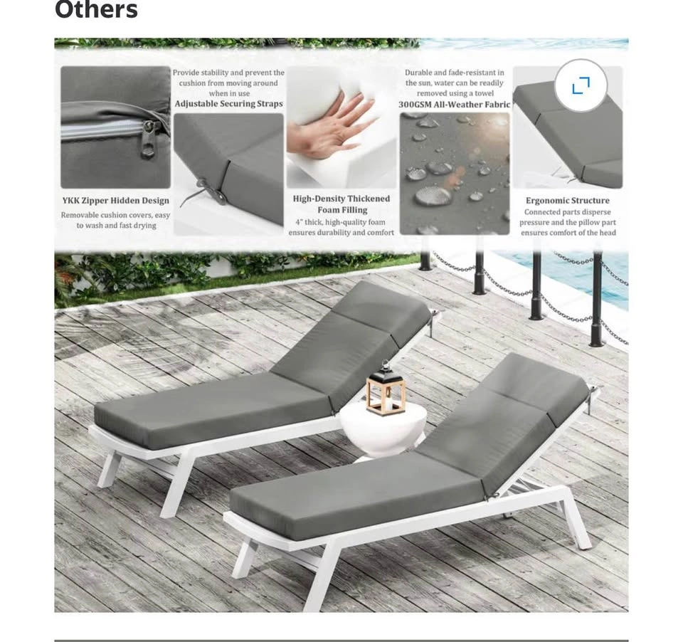 Brand new- Set of 2 Lounge Chair Cushions Grey - photo 2