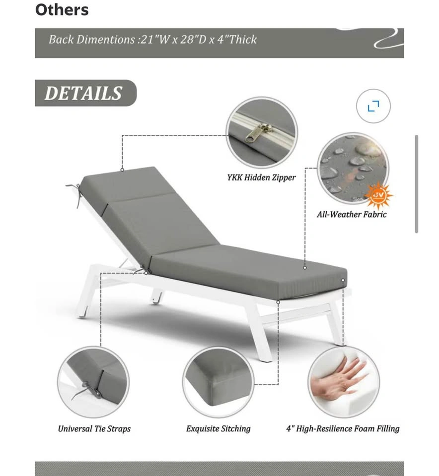 Brand new- Set of 2 Lounge Chair Cushions Grey - photo 4